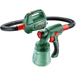 Pistol de vopsit Bosch PFS 1000, 410 W, 800 ml capacitate rezervor, 100 ml/min capacitate pompare, 1.3 m lungime furtun + duza pentru vopsele