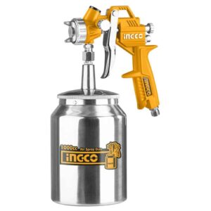 Pistol de vopsit, INGCO, cu vas din metal jos, 1000CC
