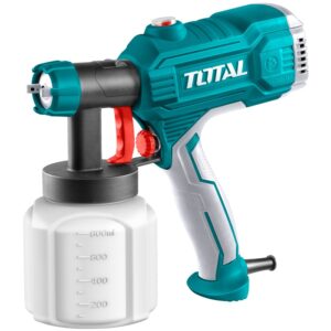 Pistol de vopsit Total TT3506, 450 W, 800 ml capacitate rezervor, 0.1-0.2 bar presiune, 350 ml/min debit maxim, 50 din/sec vascozitate
