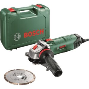 Polizor unghiular (flex) Bosch PWS 850-125, 850 W, 230 V, 12.000 RPM, 125 mm diametru disc, disc taiere de diamant, valiza depozitare si transport