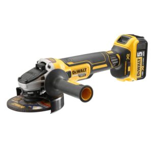 Polizor unghiular pe acumulator Dewalt DCG405P2-QW, 1000 W putere nominala, 18 V, 5 Ah acumulator Li-Ion, 9000 RPM, 125 mm diametru disc, M14 sistem prindere