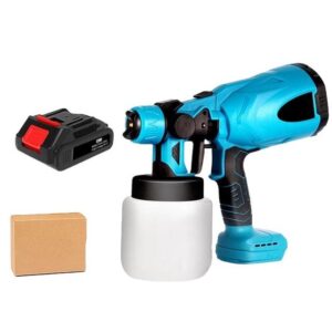 Set pistol de vopsit electric si baterie, Comaptibil cu Makita 18V seria B, priza EU, 800ml, 42000rpm, 650 ml/min, Multicolor